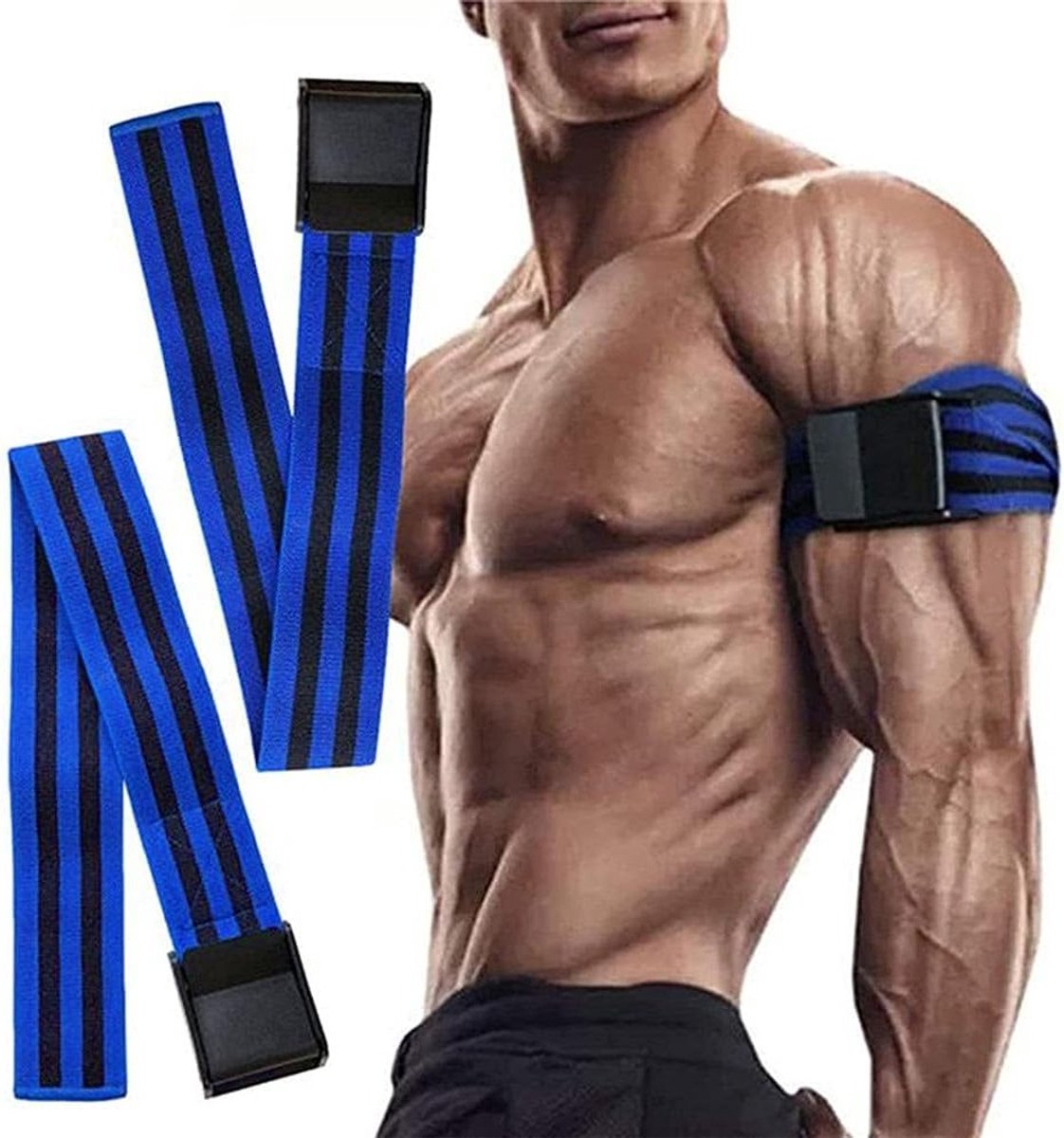 2 Stuks Occlusiebanden voor Bloeddoorstromingsrestrictie - Flexibele Elastische Bands voor Spieren, Krachttraining en Fitness voor Armen en Benen