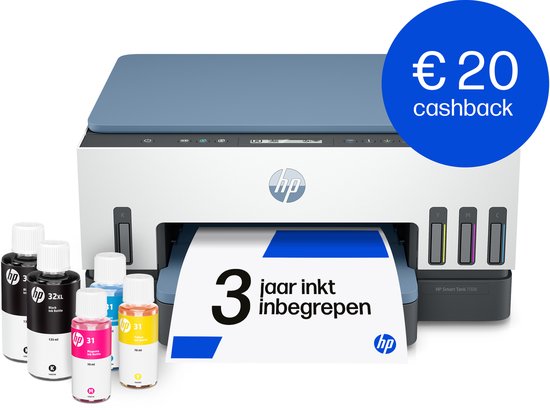 HP Smart Tank 7006 – All‑in‑One inkttankprinter – Wi‑Fi – Automatisch dubbelzijdig – Tot 3 jaar inkt inbegrepen - Blauw
