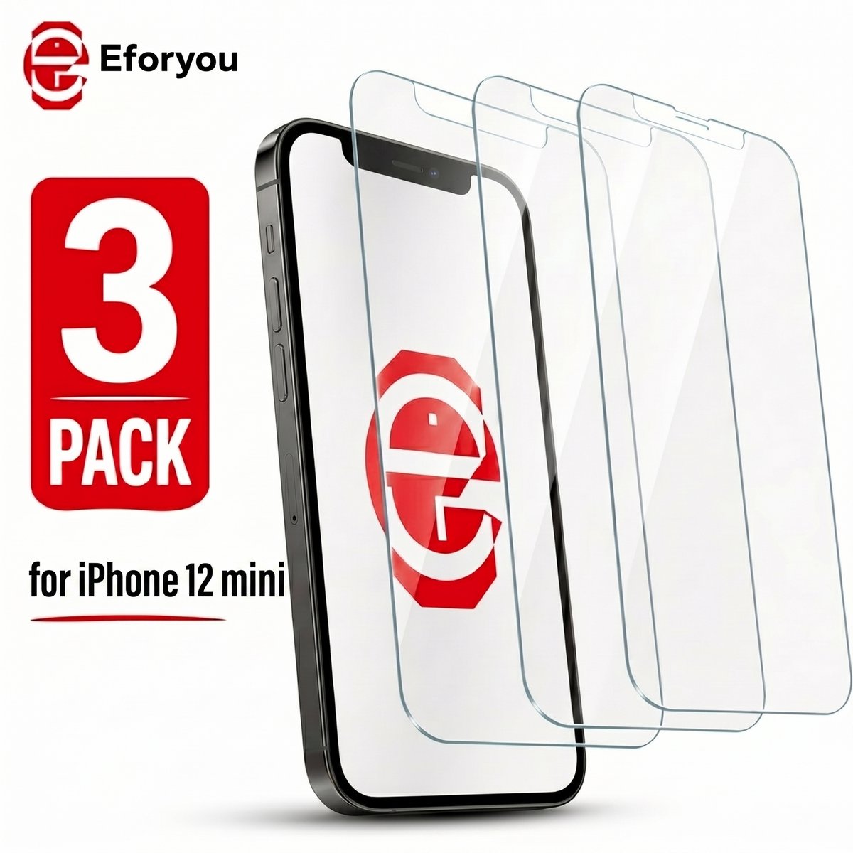 Geschikt voor iPhone 12 mini tempered glass screenprotector transparant