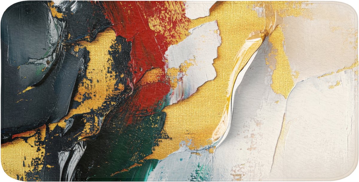 Badmat 120x60 cm - Antislip - Modern - Kerst - Abstract - Goud - Badmatten voor badkamer - Badkamermat - Douchemat - Badkamer mat