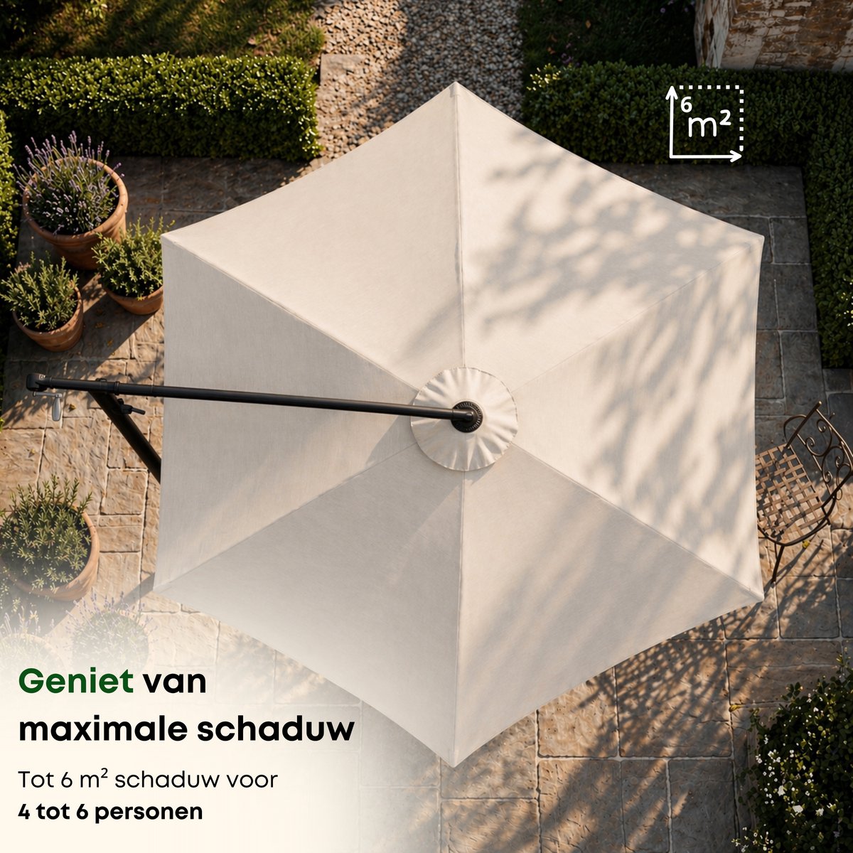 ACAZA Parasol - Zweefparasol - Beige thumbnail 4