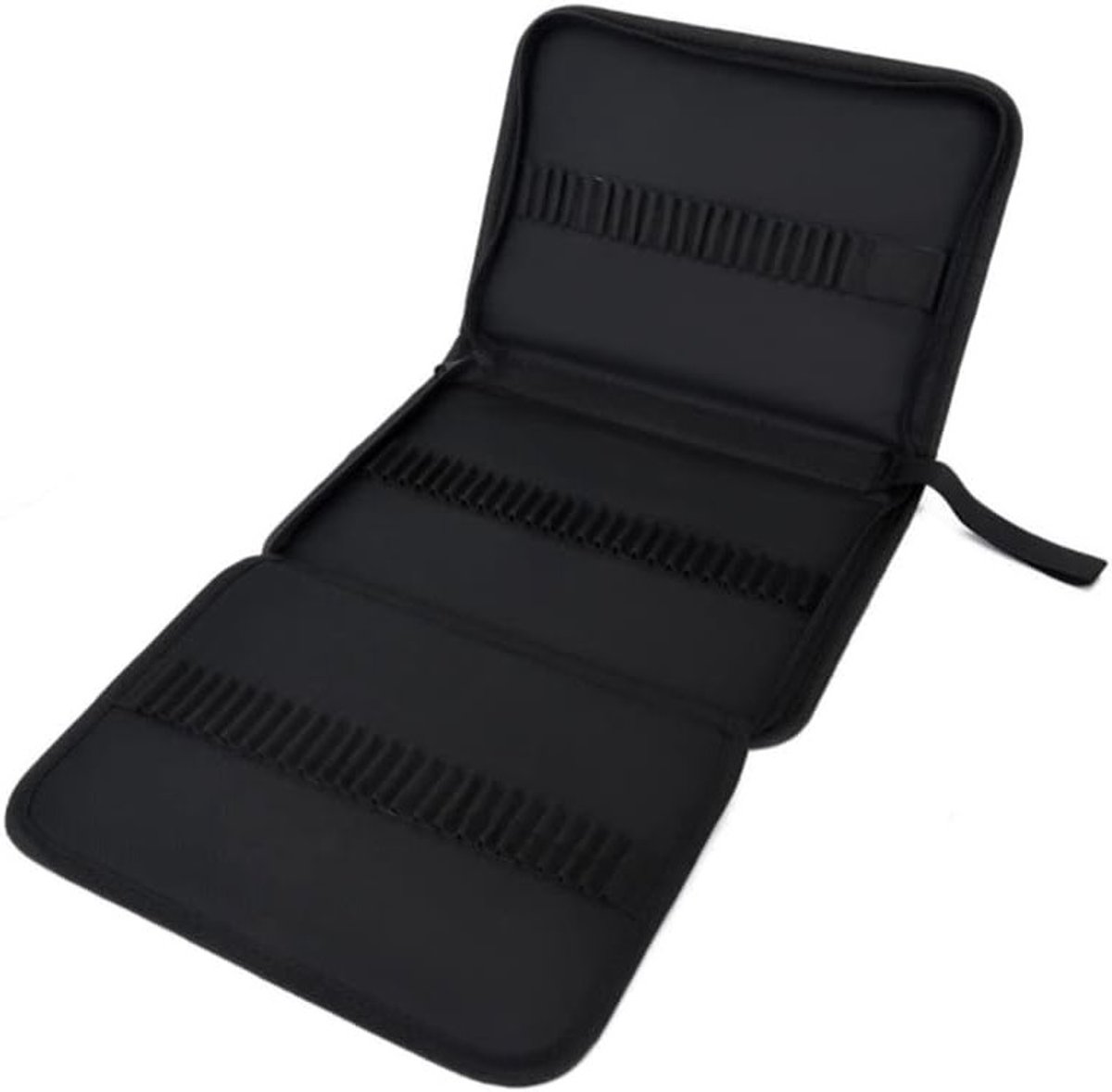 Elegante Zwarte Vulpen Etui Organizer van Oxford Stof met Binnenrits en 72 Slots voor Pennen en Kantoorbenodigdheden