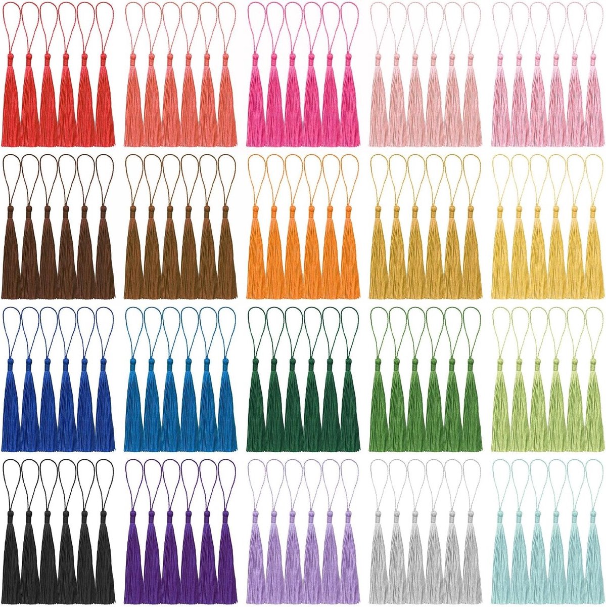 120 Stuks Trekkoord Boekenleggers, 20 Kleuren Mini Ambachtelijke Kwastjes, Kleurvolle Handgemaakte Kwast voor Boekmarkeren, Knutselen en Sieraden Maken