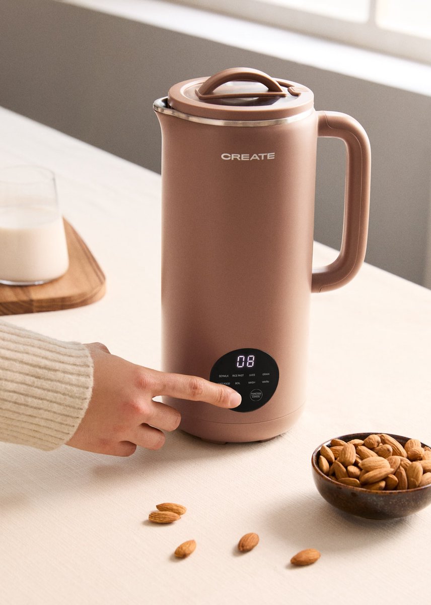 CREATE - Multifunctionele machine van 850 ml voor plantaardige melk - Mokka - VEGAN MILK MAKER STUDIO thumbnail 5