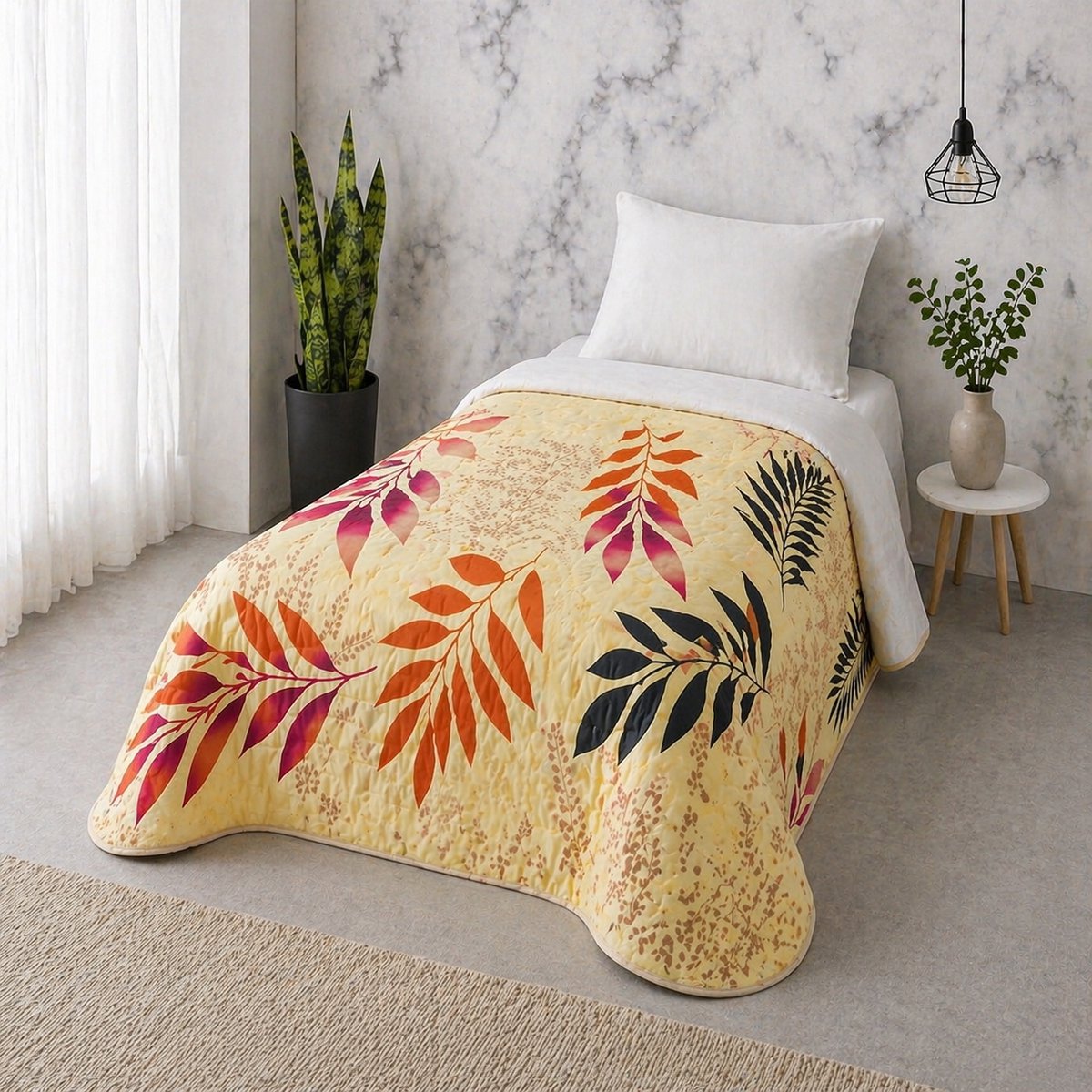 Luxe Bedsprei - Zomerdeken - Deken - Boutis - 180 x 240 cm - 1 persoon - Gematlasseerd - Azileaf