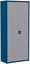 Draaideurkast Archiefkast met slot Kantoorkasten staal 195 x 92 x 42 Blauw Metalen kast - Opbergkasten 2 deuren staal