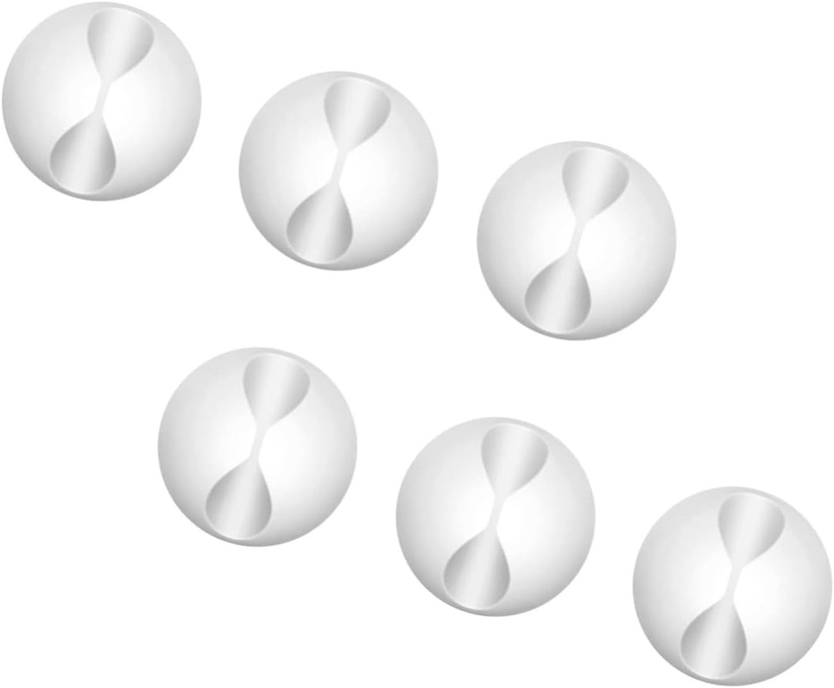 Multifunctionele Silicone Kabelhouders voor Desk, USB, Hoofdtelefoon en TV Kabels - Herbruikbare Clips voor Thuis en Kantoor (6 Stuks, Wit)