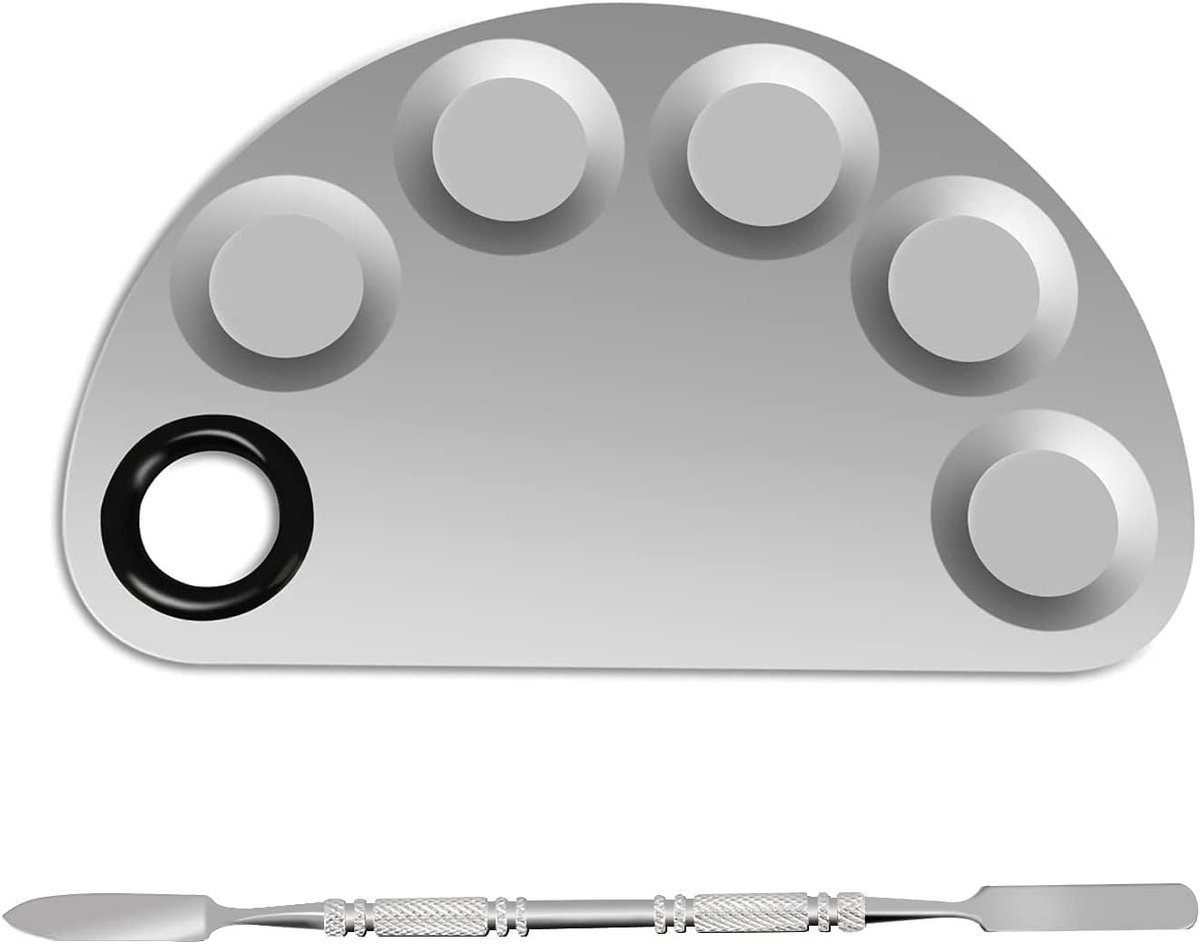 Professioneel Mengpalet voor Make-up, 6x4" Roestvrijstalen Palet voor Cosmetica, Ideaal voor Foundation en Nail-art Kleurenmixen