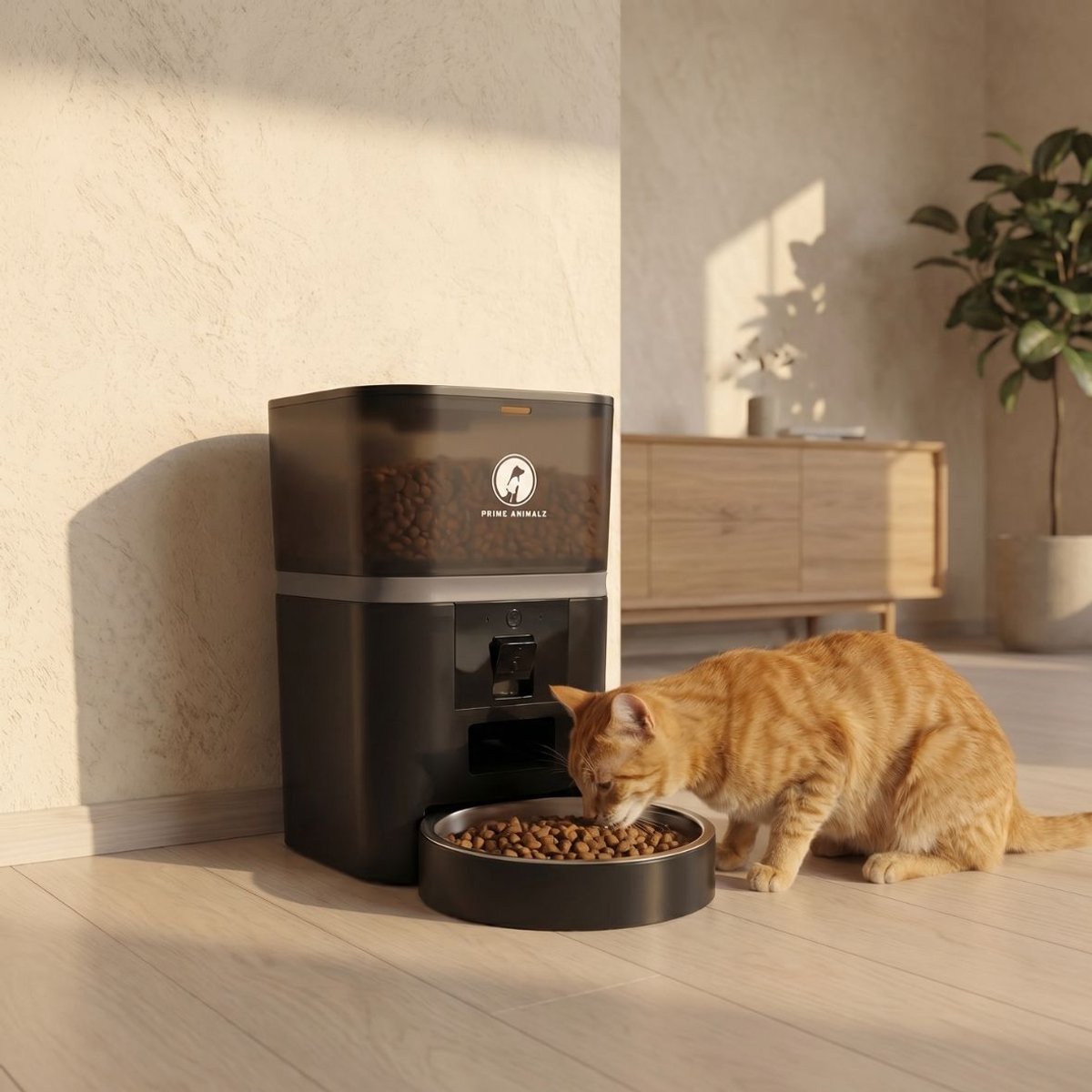 Automatische Voerbak Kat en Hond 4L met Stoomborstel – Voerautomaat met Camera – Full HD 1080P Night Vision – Two-Way Audio – Enkele Voerbak – App-bediening – Voerschema Instellen – Kattenvoerbak Automatisch – Smart Pet Feeder – Prime AnimalZ – Zwart thumbnail 6