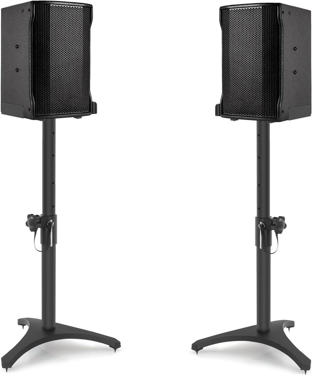 Verstelbare Speakerstands van 50.5 tot 75 cm, Stevige Vloerstands met Driehoekige Basis, Geschikt voor Satelliet- en Boekenplankluidsprekers, Zwart en Duurzaam
