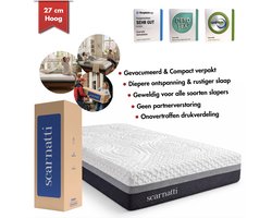 Comfort Matras 140x200 met Bamboe Tijk - 27 cm hoog - 2in1 Traagschuim / Koudschuim matrassen - 140 x 200 cm Logeermatrassen