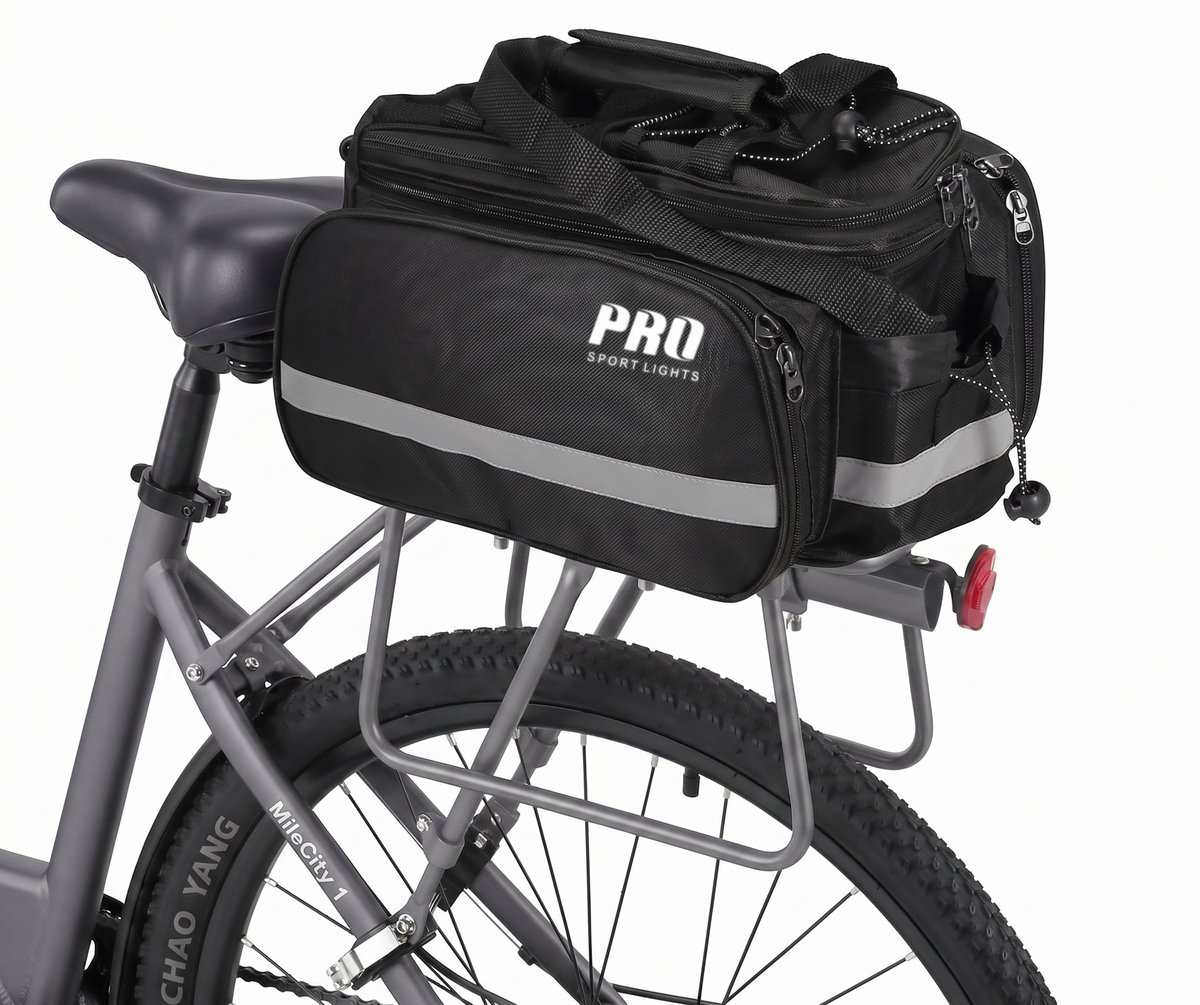 Fietstas Bagagedragertas Achter - Uitbereidbaar 8 tot 20 Liter - Waterdicht met regenhoes - Fietstas enkel - Trunkbag