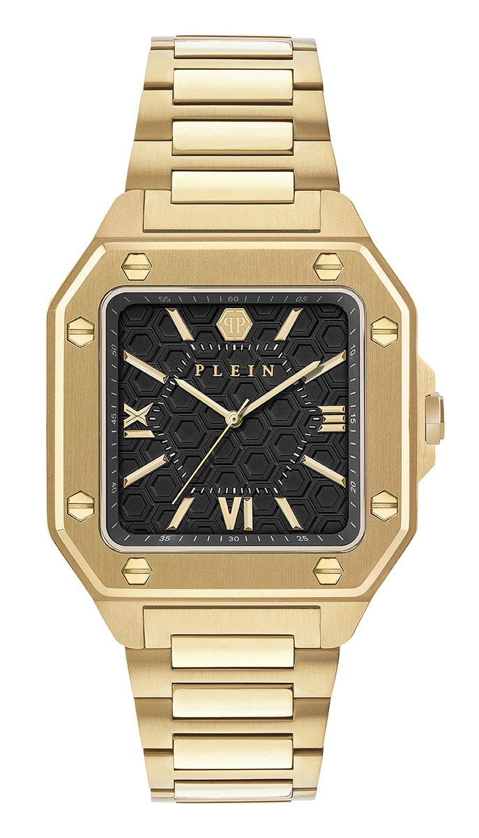 Philipp Plein Plein Edge PWYGA0426 Horloge - Staal - Goudkleurig - Ø 42 mm