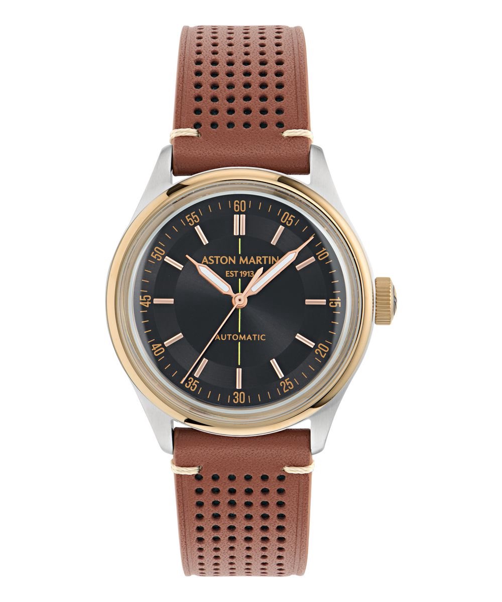 Aston Martin Timeless TS1 MTTS1S604 Horloge - Leer - Bruin - Ø 39 mm