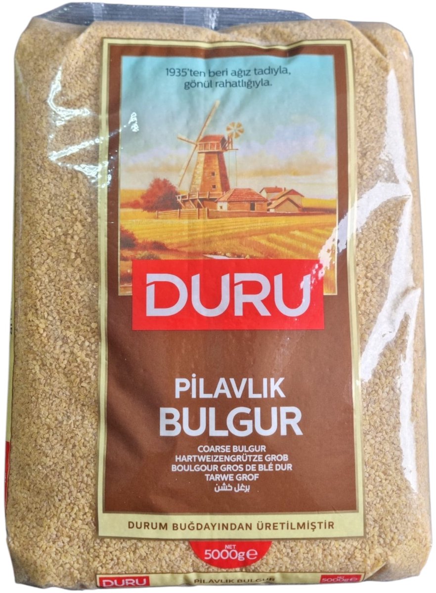 Duru Pilavlik Bulgur 5kg – Grove Bulgur voor Pilav, Gezond & Voedzaam, Voordeelverpakking