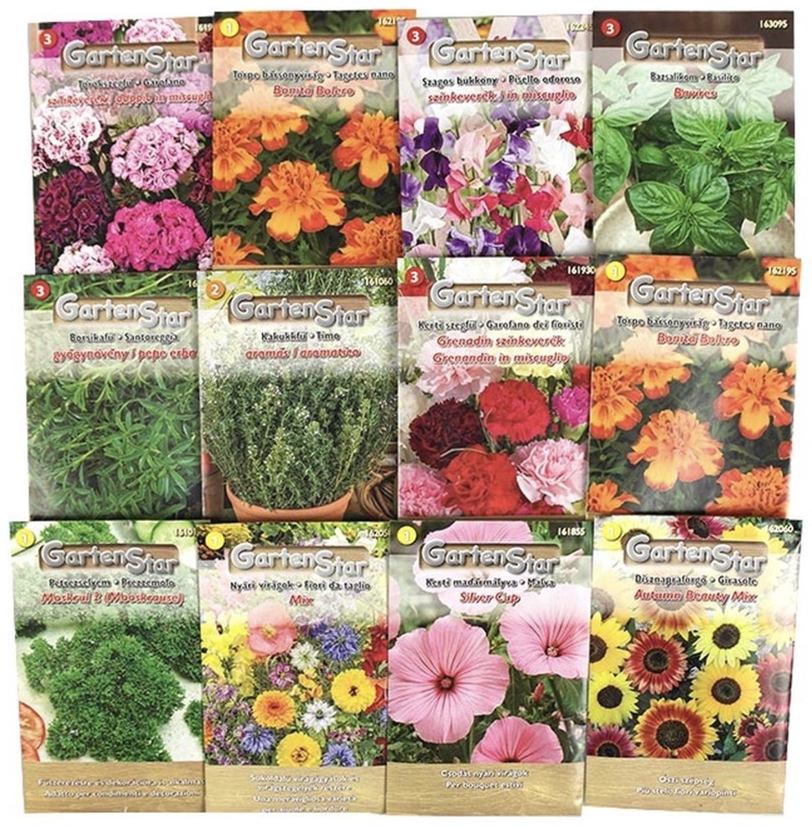 Gartenstar – Bloemzaad-zakjes, per set: 5 verschillende zakjes bloemzaden