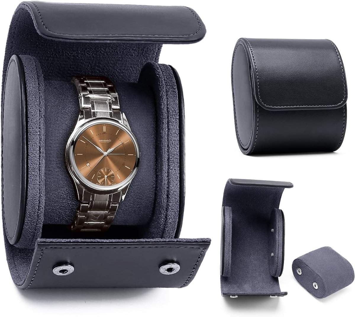 Elegante Horloge Box voor 1 Horloge - Luxe PU Leer, Reisvriendelijk, Perfect als Cadeau voor Verjaardag of Feestdagen
