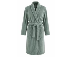 Relax Company - Badjas fleece - Sjaalkraag - Badjas heren - Badjas dames - Unisex - Groen - maat S/M