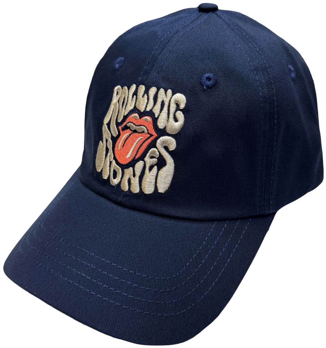 The Rolling Stones - Swirl Tongue Logo Baseball pet - Donkerblauw