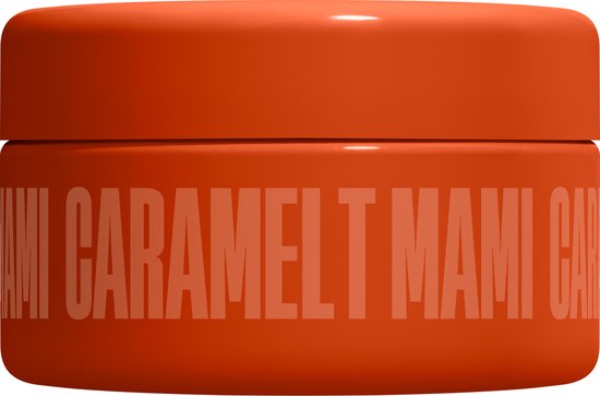 Oranje potje met deksel erop, "Caramelt Mami" tekst.