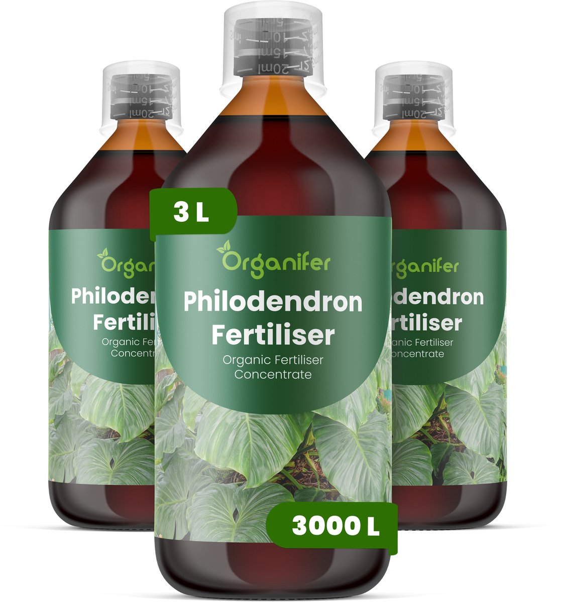 Vloeibare Meststof Voor Philodendron 3X1 L Voor 3000 L - Npk 2-1-8 - Stimuleert Weelderige Bladgroei En Levendige Bladkleur - Versterkt Stengels Voor Opgaande En Hangende Soorten - Verhoogt De Algehele Stressbestendigheid Binnenshuis - Organifer
