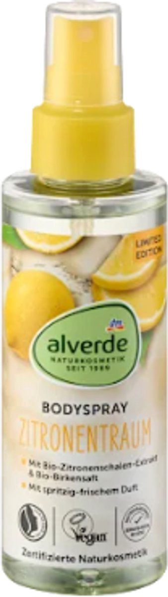Alverde NATURKOSMETIK Bodyspray Zitronentraum | 1x 150 ml - Citroen & Berk - Bodymist