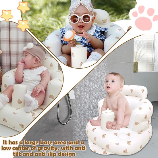 Opblaasbare Kinderstoel voor Baby's vanaf 3 Maanden - Draagbare Zitting en Leersstoel — afbeelding 2
