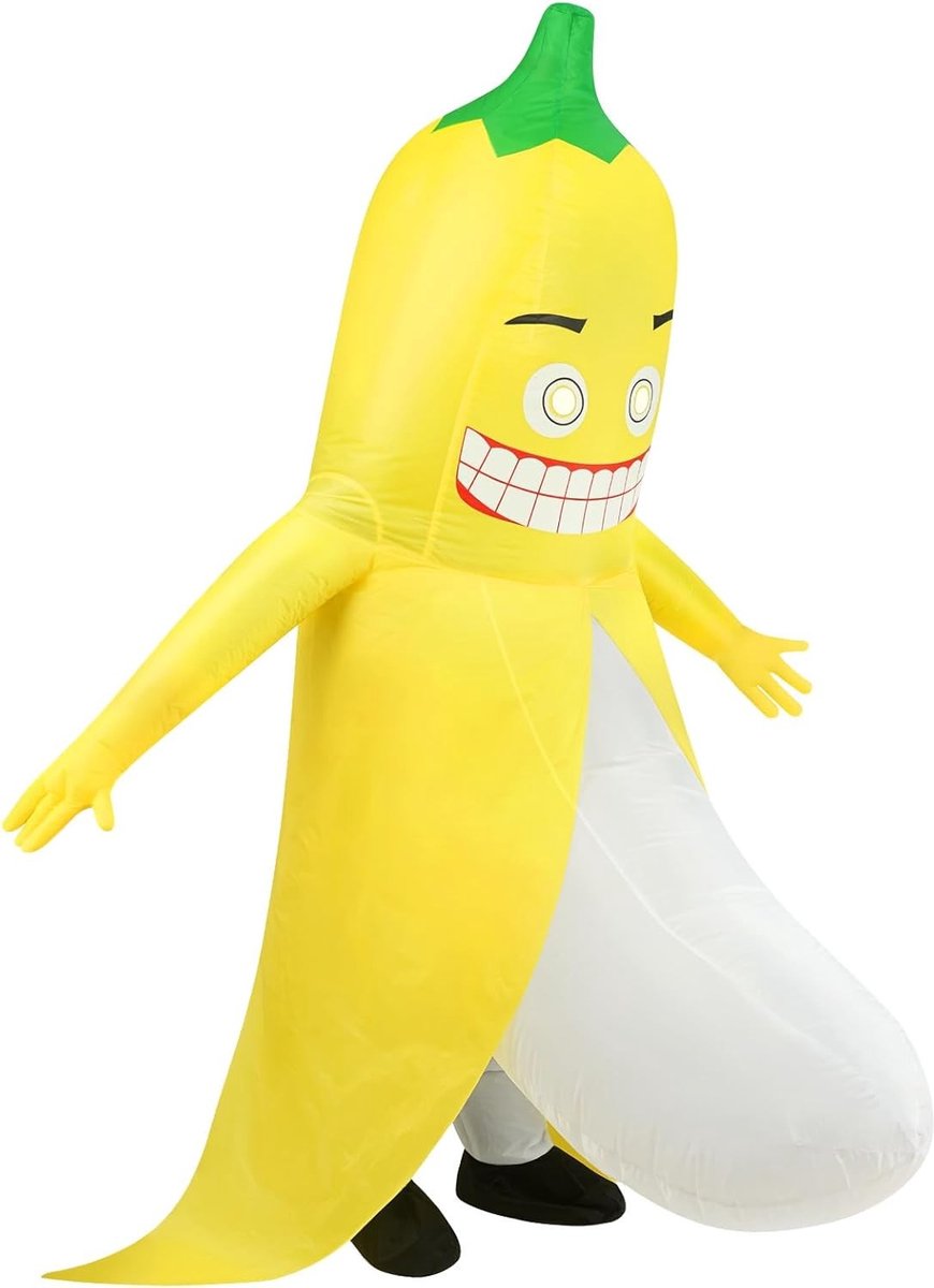 Opblaasbaar Bananen Kostuum voor Volwassenen - Perfect voor Halloween, Feesten en Carnaval, Geschikt voor Lengte 160-180 cm