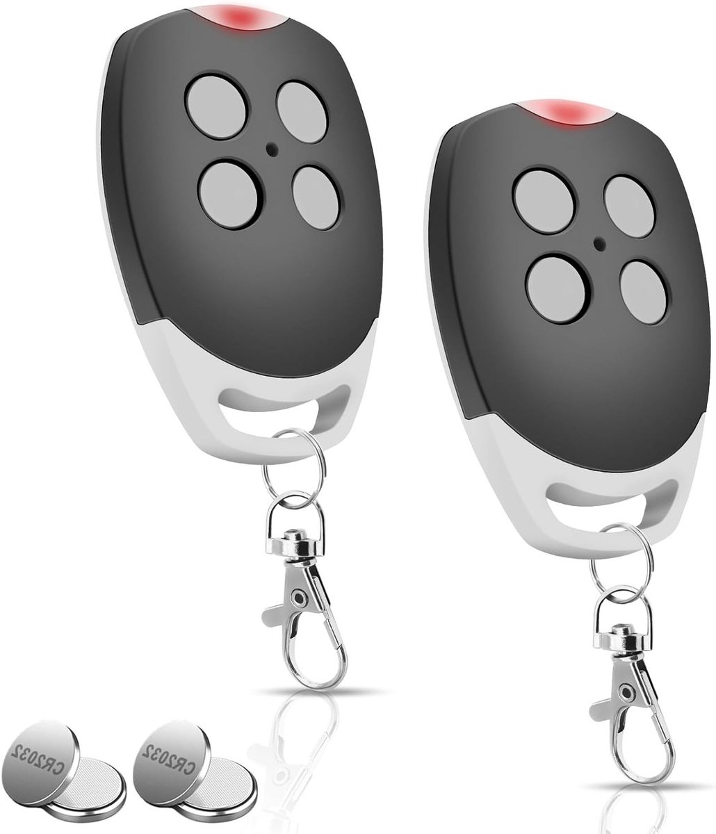 433.92 MHz Garage Deuropener Handzender, Vervangende 4-Kanaals Afstandsbediening met Roll Code, Set van 2 voor Ditec en BIXLP Modellen
