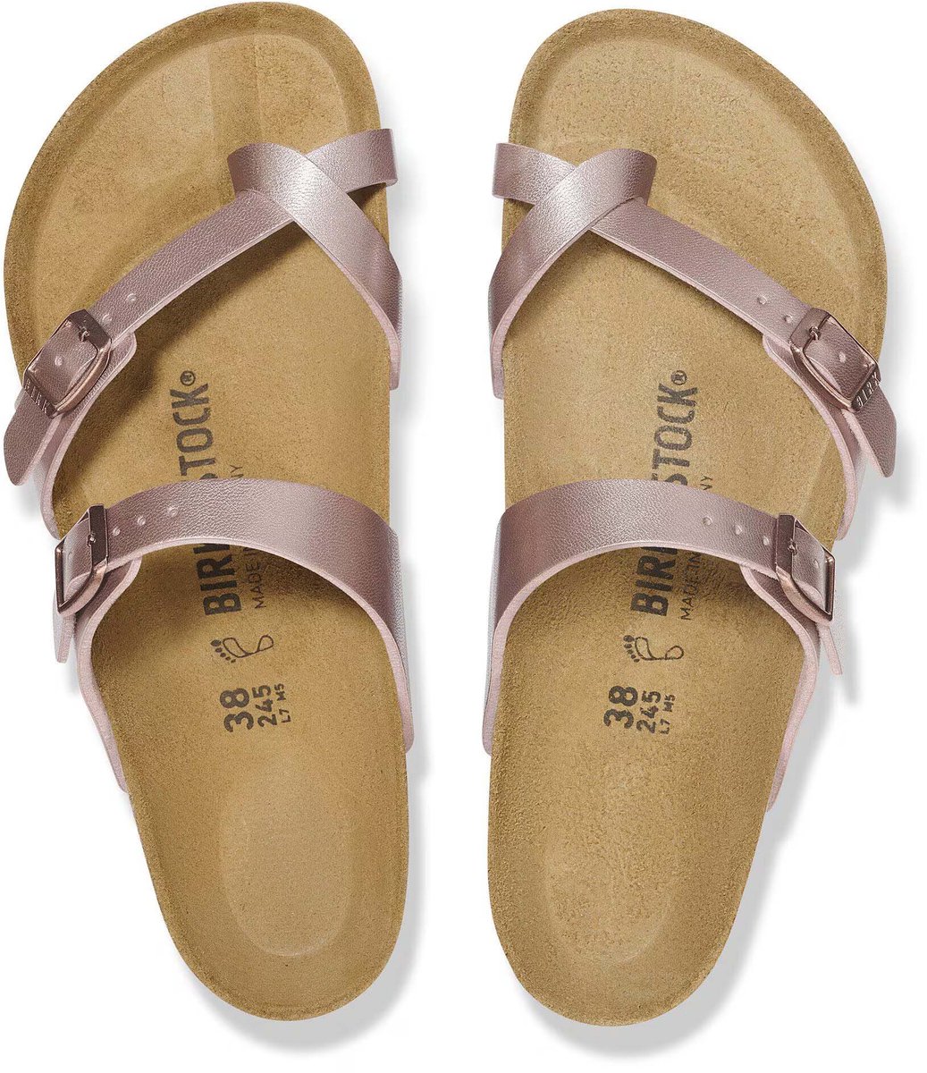 Slippers Birkenstock Madrid Birko Flor Fashion Wear Vrouwen Beige