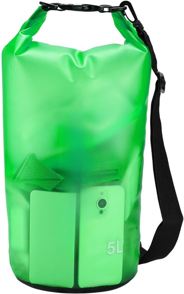Drybag met Ajusteerbare Riem & Roltop Sluiting - Waterdichte Tas / Rugzak - Strandtas - Zwemtas - Wetbag - Droogtas - Outdoor Tas - PVC - 5L - Groen - van Imperatoris