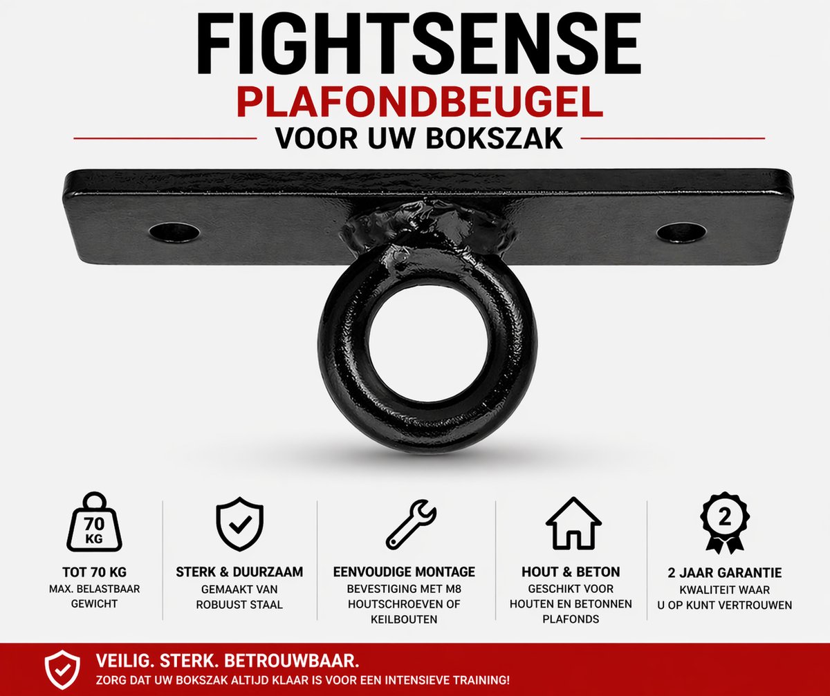 FIGHTSENSE - plafondbeugel - Bokszak ophangring - Bokszak ophanghaak