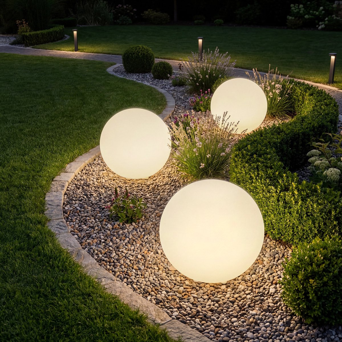 tectake® Tuinbol - Ø40 cm - Bolvorminge LED Buitenlamp met Afstandsbediening - 16 Kleuren
