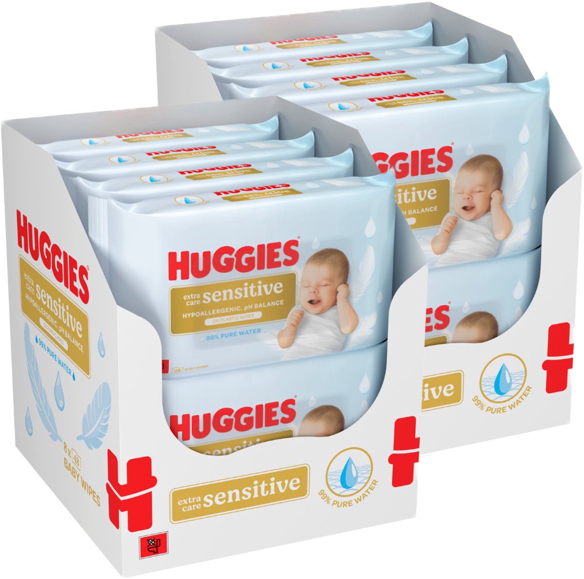 Huggies - Extra Care Sensitive - Billendoekjes - 768 babydoekjes - 16 x 48