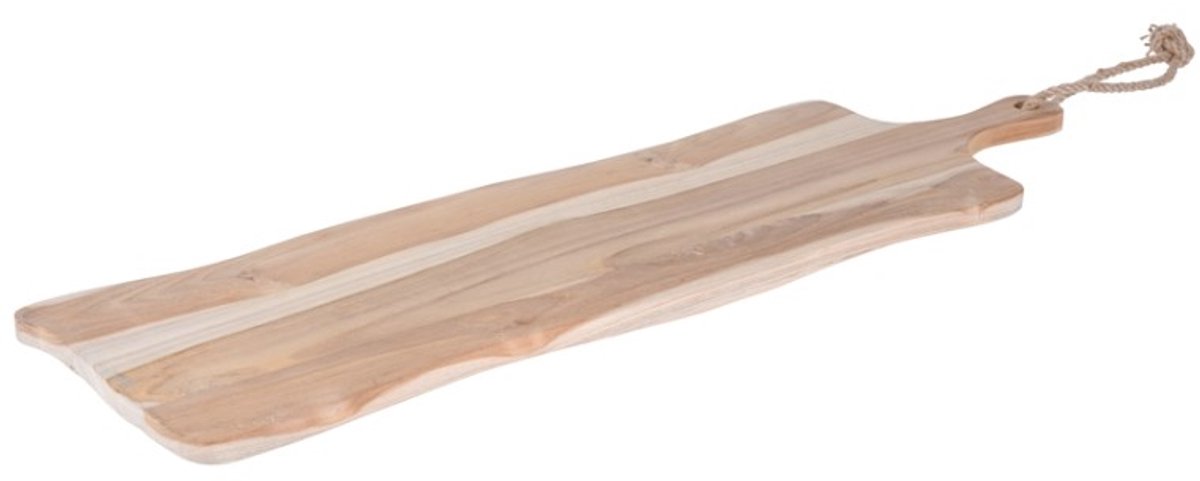 Teakhouten Serveerplank – 70 cm – Duurzaam & Natuurlijk – Borrelplank / Snijplank - BBQ plank - Cadeautip - Decoratie