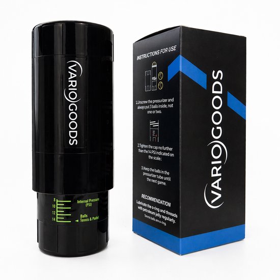 Variogoods - Padelballen Drukregelaar - Padel Tennis Accessoire - Luchtdrukkoker - Ball Saver - Pressurizer - Voor Padel & Tennis Ballen - Verleng Levensduur - Zwart Variogoods - Padelballen Drukregelaar - Padel Tennis Accessoire - Luchtdrukkoker - Ball Saver - Pressurizer - Voor Padel & Tennis Ballen - Verleng Levensduur - Zwart