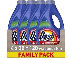 Dash Vloeibaar Wasmiddel +Extra Vlekverwijdering voor Kleuren - 4 x 30 Wasbeurten
