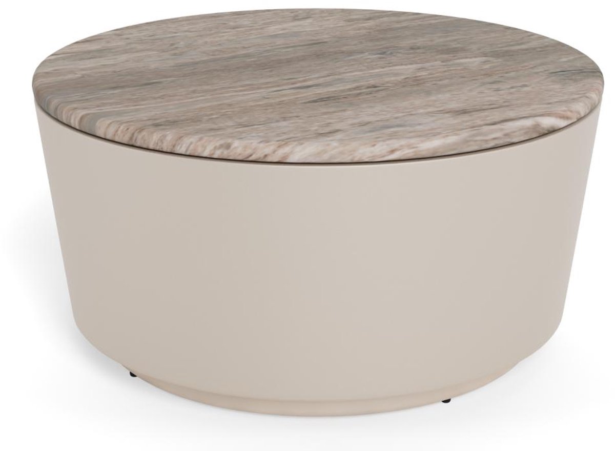 Giga Living Salontafel Mirex Marmer Taupe Ø80cm - Giga Living Grijs