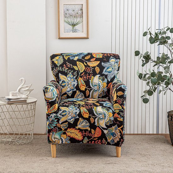 Stoelhoes – Elastische stoelhoes – Geschikt voor fauteuils/relaxstoelen – Afneembare stoelhoes – Elastische bankhoes met armleuningen – Hoes voor banket-/leesfauteuils – Geschikt voor bureaustoelen, eetkamerstoelen, kaptafelstoelen en keukenstoelen