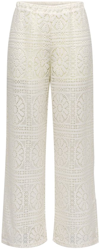 Pantalon blanc large Only à motif crochet et jambes droites.