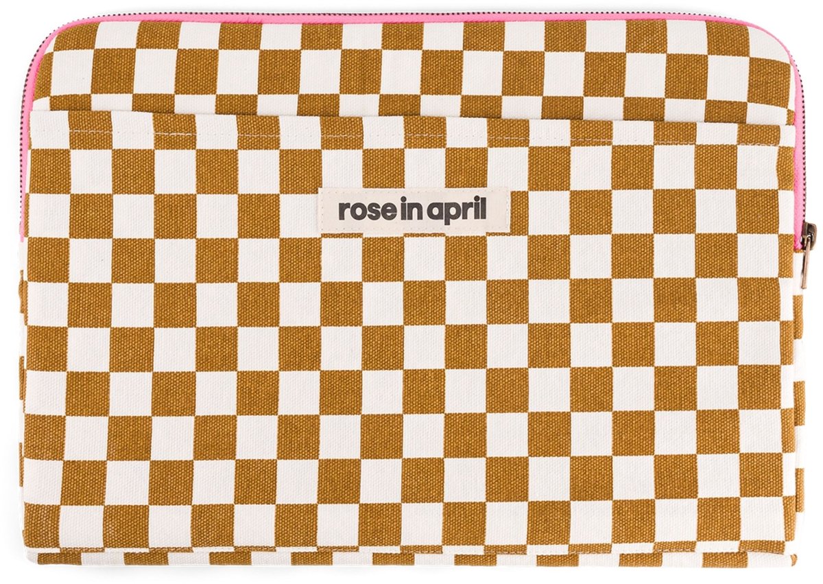 Rose in April | Laptophoes 13&14" - Schaakbord Caramel