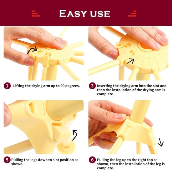 Pastadroger Opvouwbaar - Ruimtebesparend & Snel Droogresultaat - 10 Droogstangen - Compact Design - Ideaal voor Verse Pasta - Pastadroogrek, Pasta Droger, Pasta Rack, Pastadroger Opvouwbaar van Merkloos — afbeelding 4