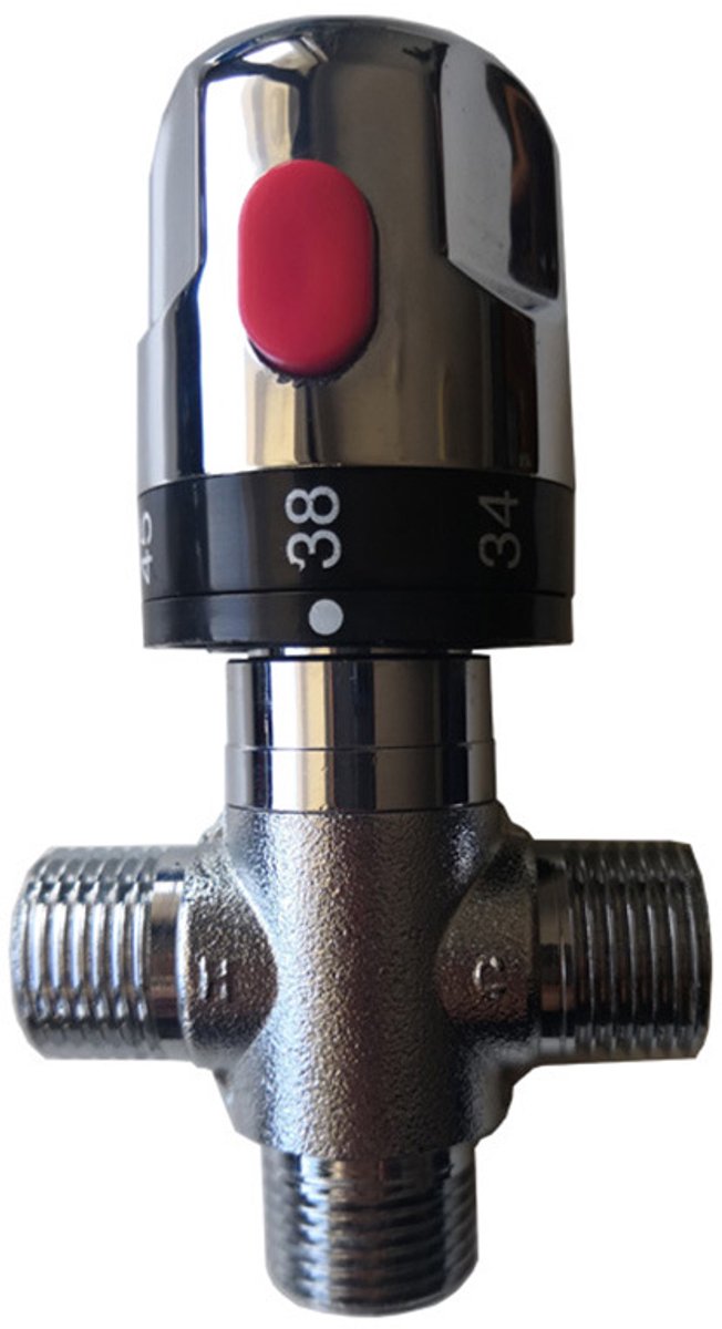 SONNENH Thermostatische Mengkraan G1/2" - Precisie Temperatuurregelaar - Verchroomd Messing - Voor Wastafel, Bidet & Douche