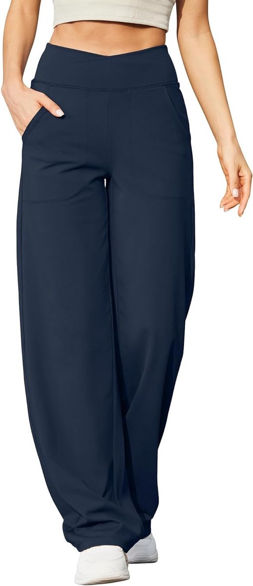 Dames Wijde Broek voor Yoga met Zakjes - Losse, Comfortabele en Stretchy Casual Lounge Pants voor Elke Lengte
