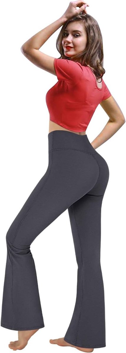 Bootcut Yoga Pants voor Dames met Pockets - Hoge Taille Sportbroek voor Workout en Casual Gebruik, Tummy Control en Comfortabele Pasvorm — afbeelding 4