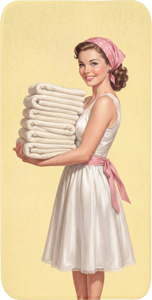 Badmat 60x120 cm - Antislip - Handdoeken - Vrouw - Jurk - Roze - Badmatten voor badkamer - Badkamermat - Douchemat - Badkamer mat