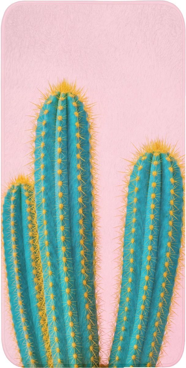 Badmat 60x120 cm - Antislip - Cactussen - Modern - Pastel - Badmatten voor badkamer - Badkamermat - Douchemat - Badkamer mat