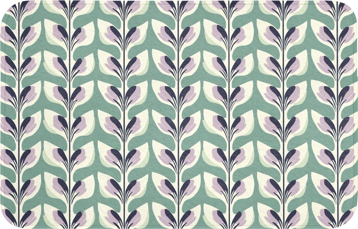 WC mat 80x50 cm - Antislip - Retro - Modern - Groen - Toiletmat - Vloermat - Douchemat - T