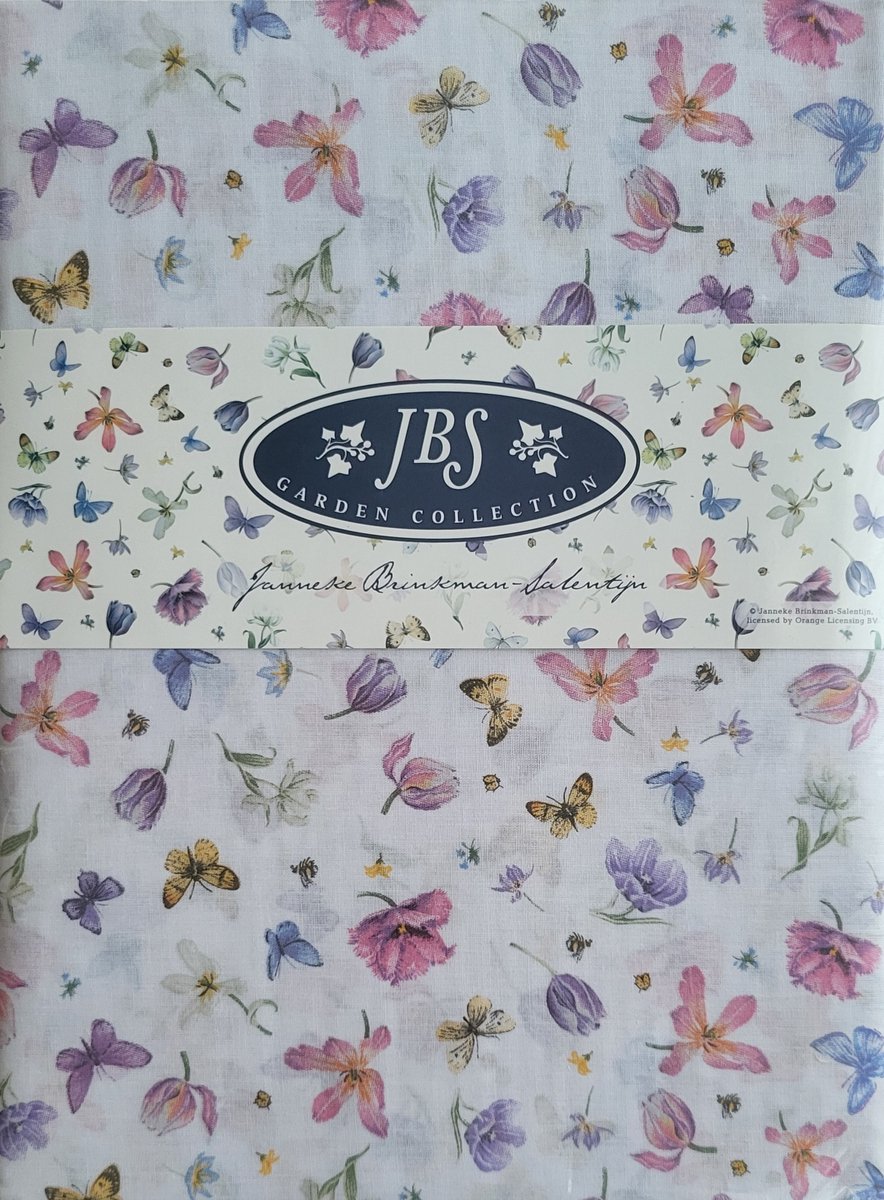 Dekbedovertrek Janneke Brinkman 2 persoons 240x220 cm inclusief 2 kussenslopen vlinders en bloemen - 100%katoen