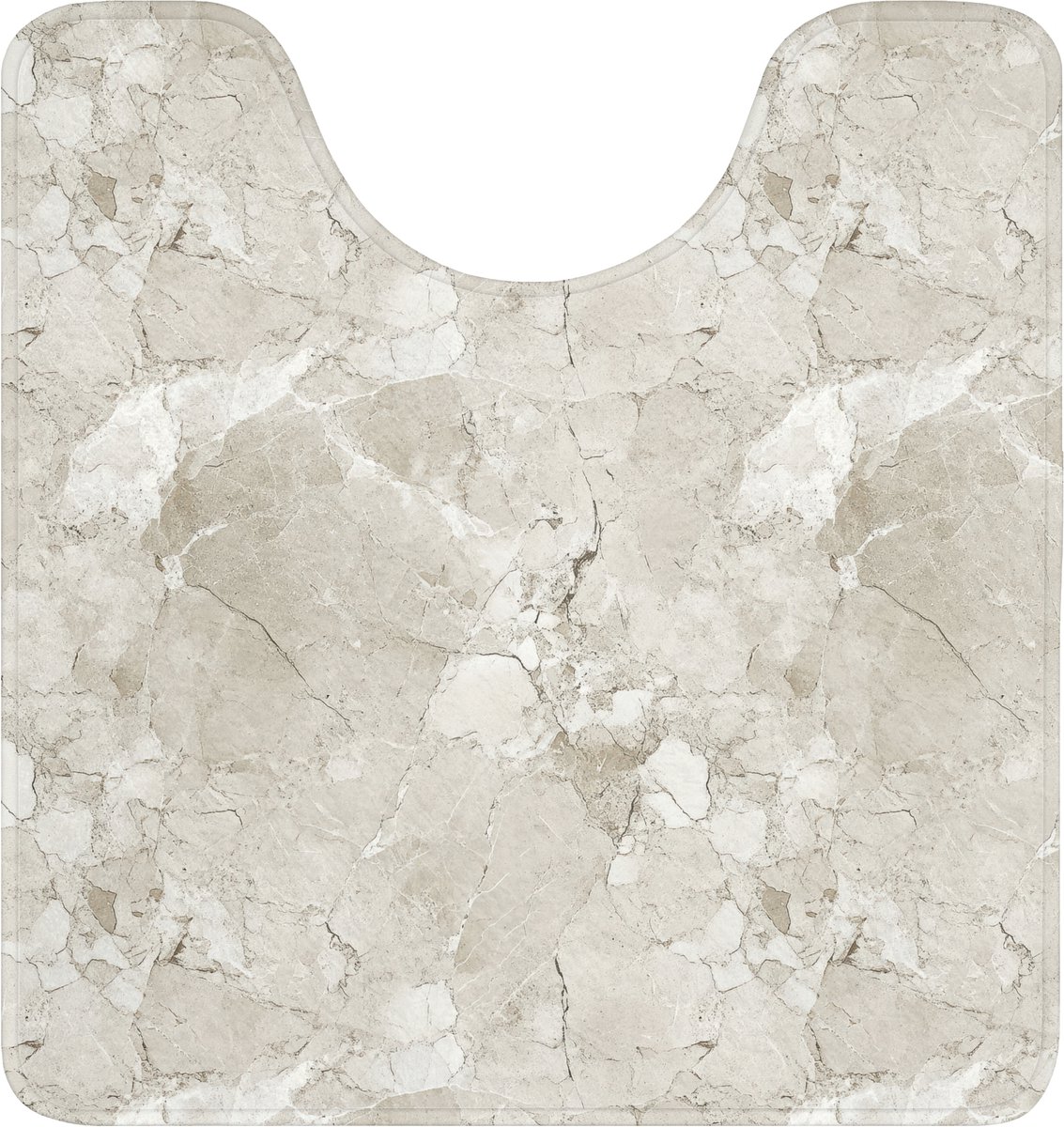 WC mat met uitsparing 55x60 cm - Antislip - Marmer - Grijs - Aders - Toiletmat met uitsnij